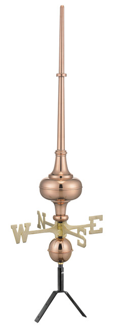 42" Morgana Polished Copper Rooftop Finial w/directionals