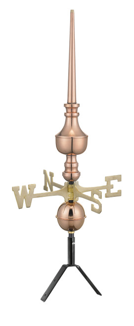31" Victoria Polished Copper Rooftop Finial w/directionals
