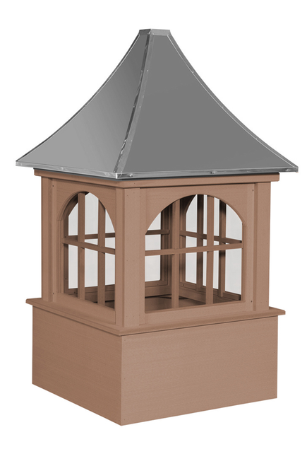 Cupola - Bethany - Cedar PVC - 48Lx48Wx91H - Metal Top Cupola - Bethany - Cedar PVC - 48Lx48Wx91H - Metal Top