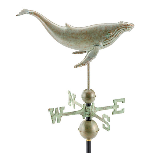 Good Directions Humpback Whale Weathervane, Roof Mount Weather Vane, Blue Verde Copper Finish, Durable Coastal Outdoor Decor