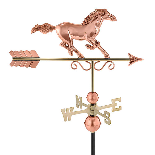 Good Directions Majestic Horse Weathervane, Roof Mount Weather Vane, Pure Copper, Durable Barn & Home Decor
