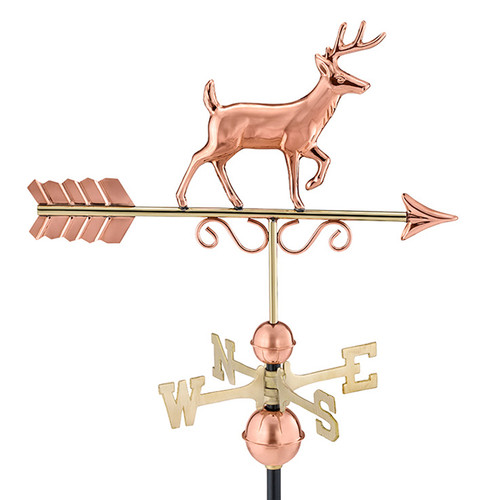 Good Directions Proud Buck Weathervane, Roof Mount Weather Vane, Pure Copper, Durable Outdoor Garden & Barn Decor
