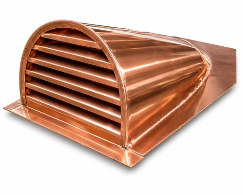 Copper Roof Gable Vent or Dormer - 24x48 Half Round