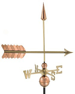 Bear Weathervane With Arrow – Pure Copper, Polished Finish – For Roof, Cupola, Or Barn