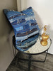 Artsy Recycled denim cushion cover with feather inner