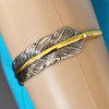 Feather cuff bangle - Gold and Silver tone