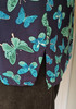  Short sleeve Spring Button up blouse, navy butterflies, size L,*1 only 50% off*