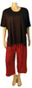 Summer-weight woven wide leg 3/4 pants Cherry cheetah SizeM *1only 50% off*