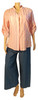 Summer-weight, woven, wide leg pants - Full length dark Chambray size M