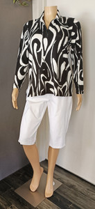 1/4 Zip collared top, viscose short sleeve