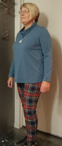 Cowl Neck long sleeve top - Merino - chambray size L *50% off 1 only*