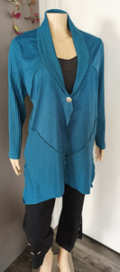  Ribbed detail cardigan Teal, size M *50% off 1 only*