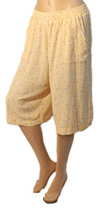 Summer-weight woven wide leg below knee length Shorts