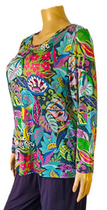 Special Viscose print - long sleeve T-shirt, crew neck, size M, Island festival *1 only 50% off*