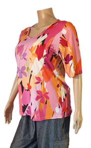Special Viscose Print - short sleeve T-shirt,scoop neck, Paloma, size M*1 only 50% off*
