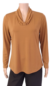Merino Shawl Neck top - long sleeve