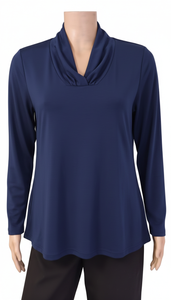 Polly Shawl Neck top A-line - long sleeve
