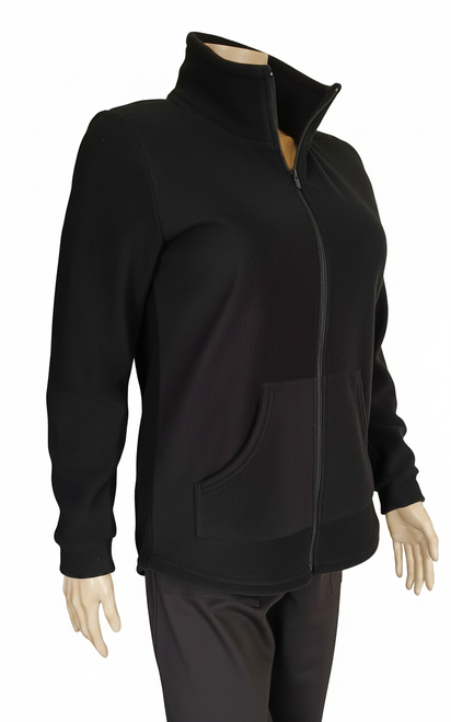 Collared Zip Up Sweat Jacket with shaped hem