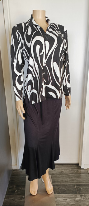 1/4 Zip collared top, viscose short sleeve