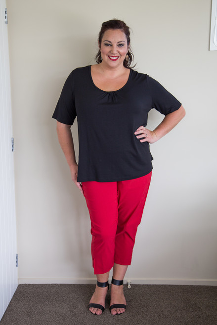 Classic Gather Scoop Tee pictured in black