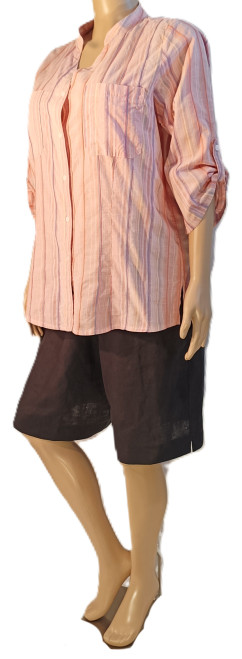  Linen wide leg knee length Shorts