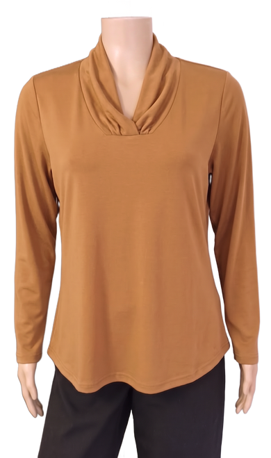 Merino Shawl Neck top - long sleeve