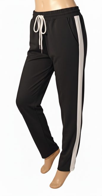Winterweight ponte  Side stripe Track Pants -slim leg