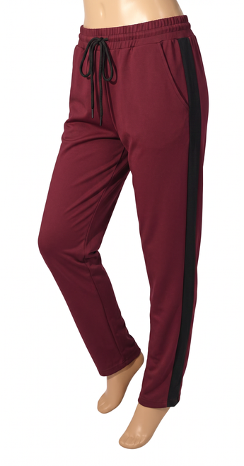 Black Side stripe Track Pants -slim leg 