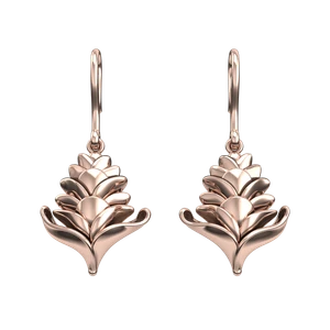 Awapuhi (Red Ginger) Drop Earrings in Rose Gold | Kirk Kara