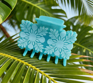Rectangle ʻUlu Quilt Hair Clip | Blue