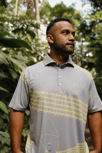 Puakenikeni Polo | Gray + Yellow
