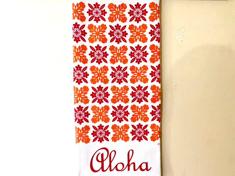 Tea Towel - Aloha (Orange/Magenta)