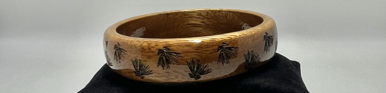 Koa Bangle Bracelet 18mm Lehua