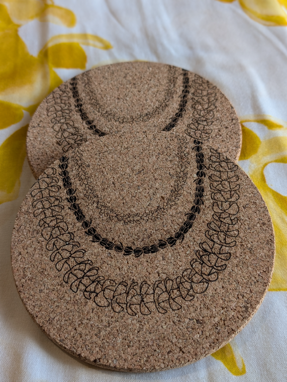 Cork Trivet | Triple Lei (Pakalana + Pikake + Puakenikeni)
