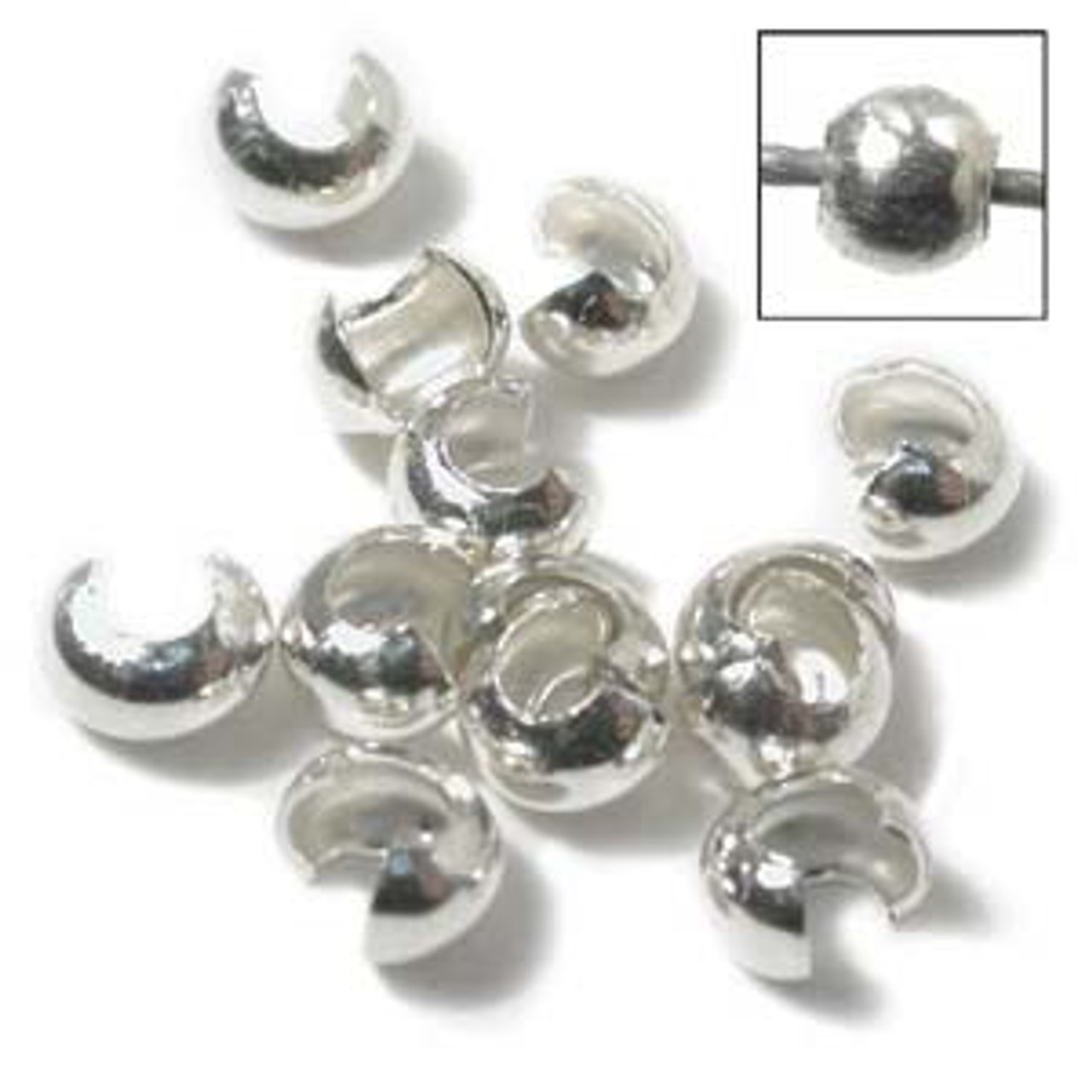 Crimp Bead Cover, Sterling Silver, 4.8mm (Qty: 2) - Jill Wiseman