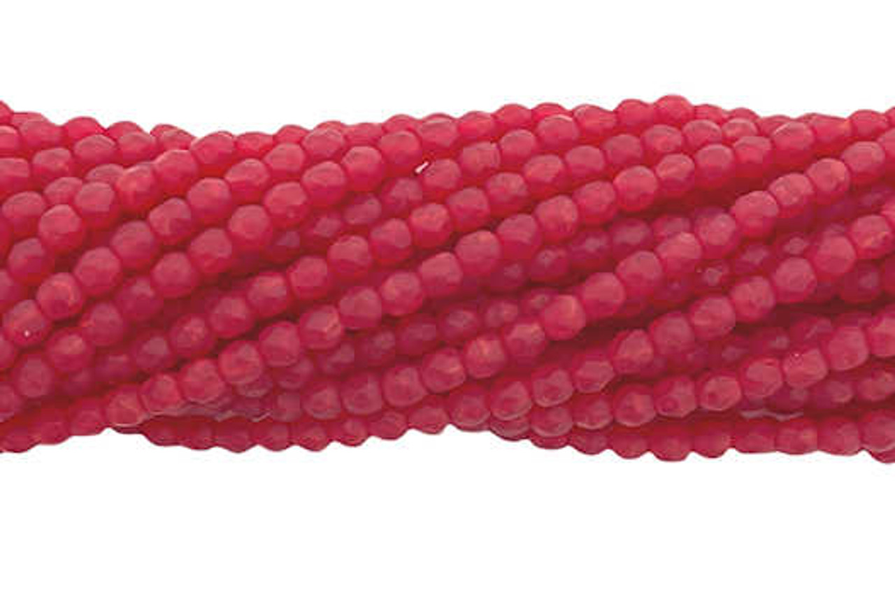 2mm Round Glass Beads, Opaque Red (Qty: 50) - Jill Wiseman Designs