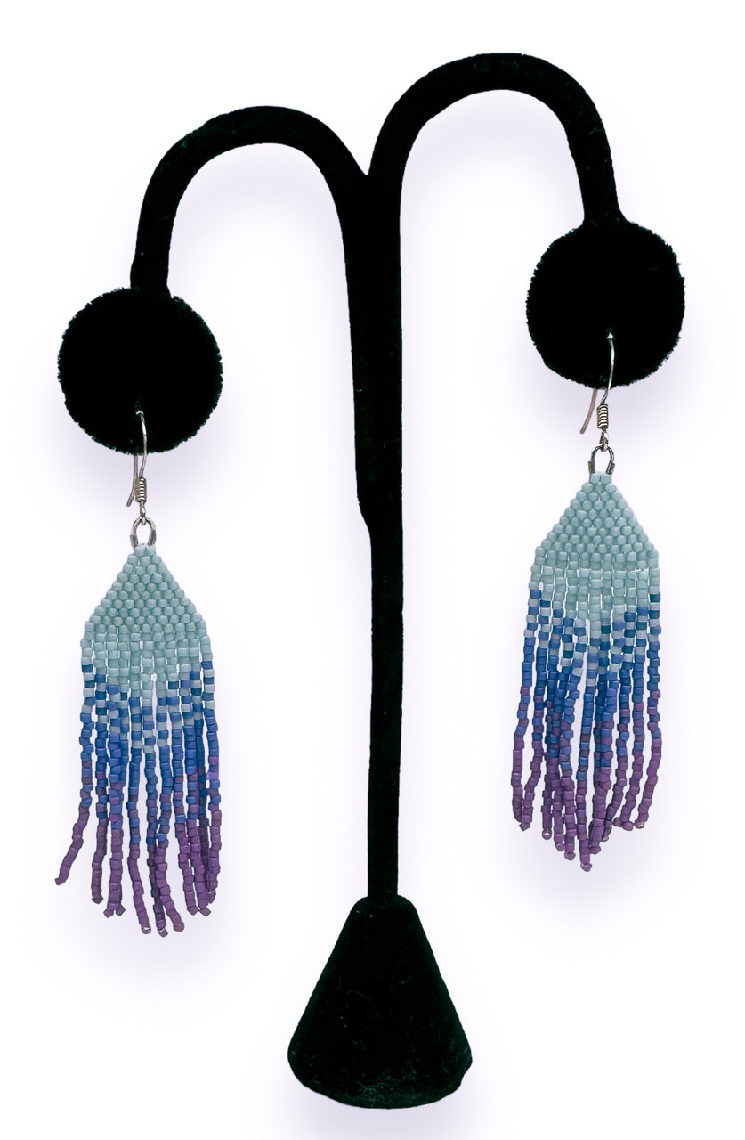 Flirty Fringe & Brick Stitch Earrings Kit, Mint/Blue/Purple - Jill