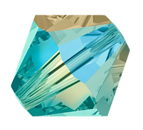 3mm Preciosa Bicones, Blue Zircon AB2X (Qty: 50) Jill Wiseman