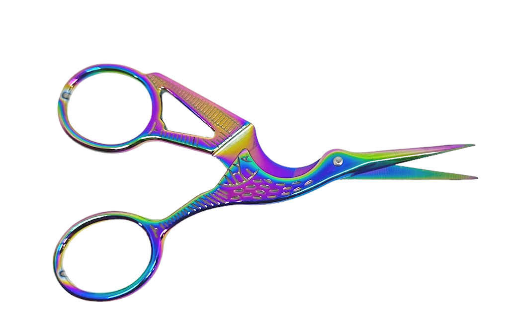 Rainbow Titanium-Plated Stainless Steel Crane Scissors, 4.5 inches ...