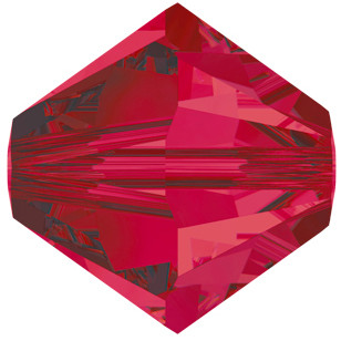 Swarovski 5328, 3mm Crystal Bicones, Ruby (Qty: 25) - Jill Wiseman 