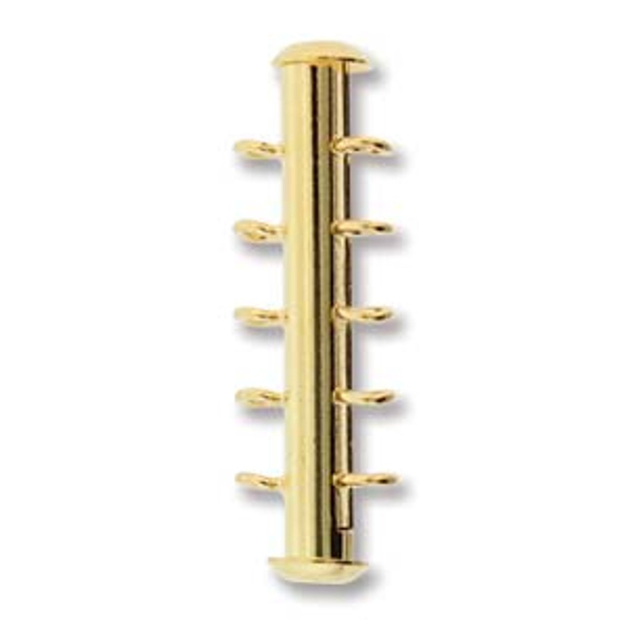 5Strand GoldPlated Slide Clasp with Vertical Loops (Qty 1) Jill
