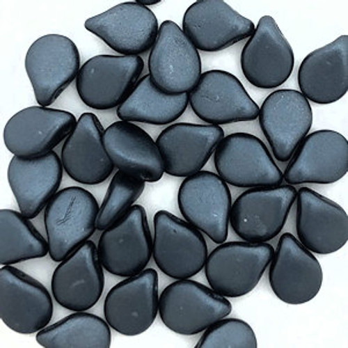 Pip Beads, Dark Grey (7 x 5mm) (Qty: 35)