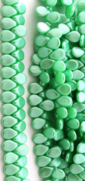 Pip Beads, Mint, 7 x 5mm (Qty: 35)