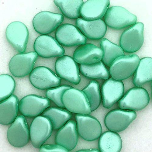 Pip Beads, Mint (7 x 5mm) (Qty: 35)