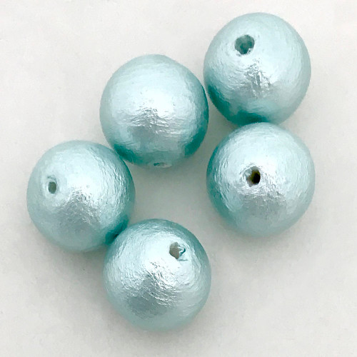 Miyuki Cotton Pearls, Aqua (10mm) (Qty: 5)