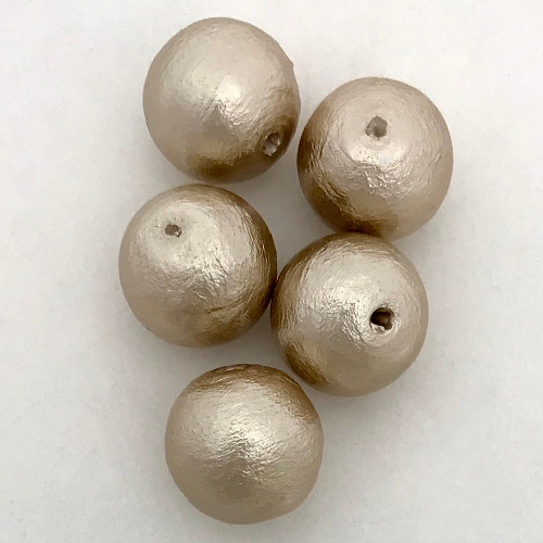 Miyuki Cotton Pearls, Beige (12mm) (Qty: 5)