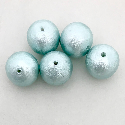 Miyuki Cotton Pearls, Aqua (12mm) (Qty: 5)