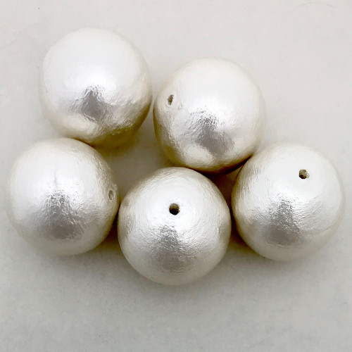 Miyuki Cotton Pearls, White (20mm) (Qty: 1)