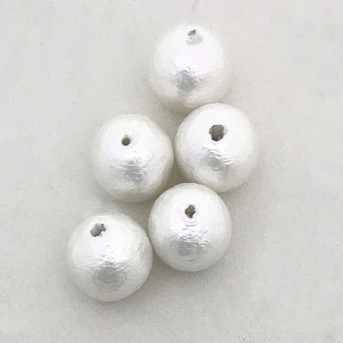 Miyuki Cotton Pearls, Rich White (8mm) (Qty: 5)