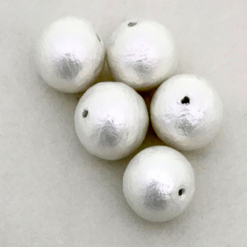 Miyuki Cotton Pearls, Rich White (10mm) (Qty: 5)